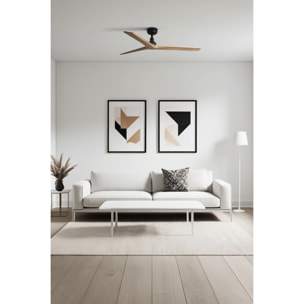 KLIM M Ventilatore a soffitto nero/legno quercia
