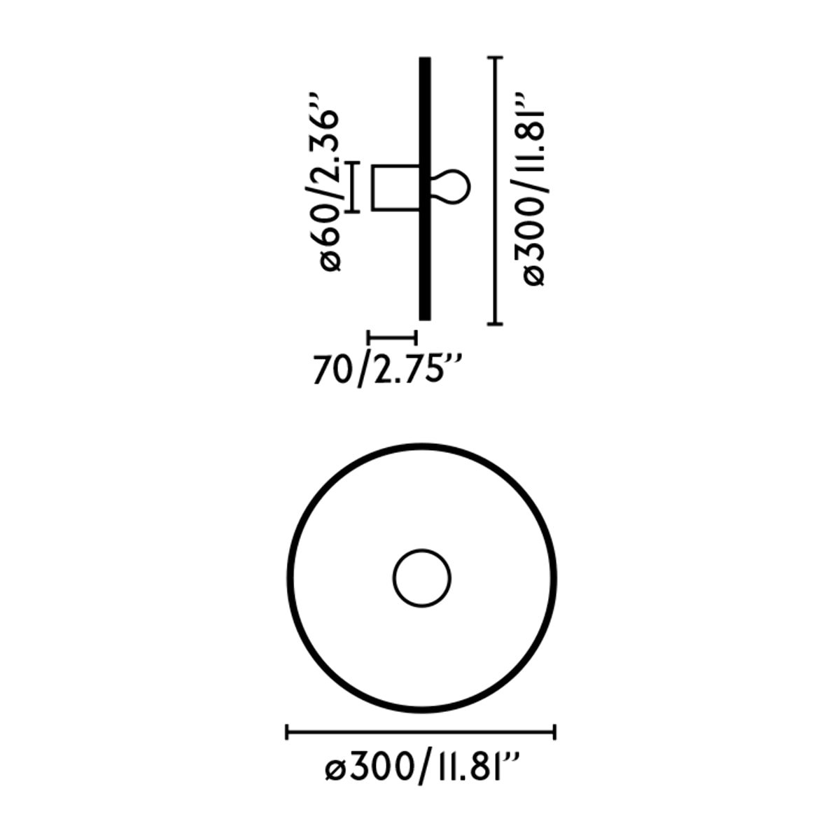 CONFETTI 300 H70 Lampe applique/plafonnier en marmoreal recyclé