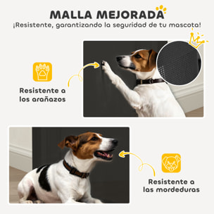 Barrera de Seguridad para Perros Retráctil 0-136 cm Puerta para Perros Pequeños Extensible con Interruptor de Cierre Red de Seguridad para Pasillos Escaleras Interiores y Exteriores