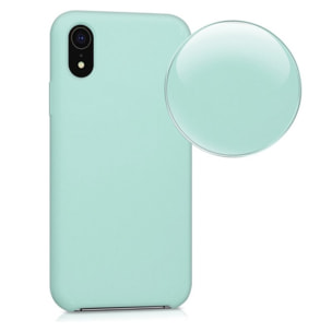 Coque iPhone Xr Silicone Liquide toucher doux, Anti Chocs Vert Pale