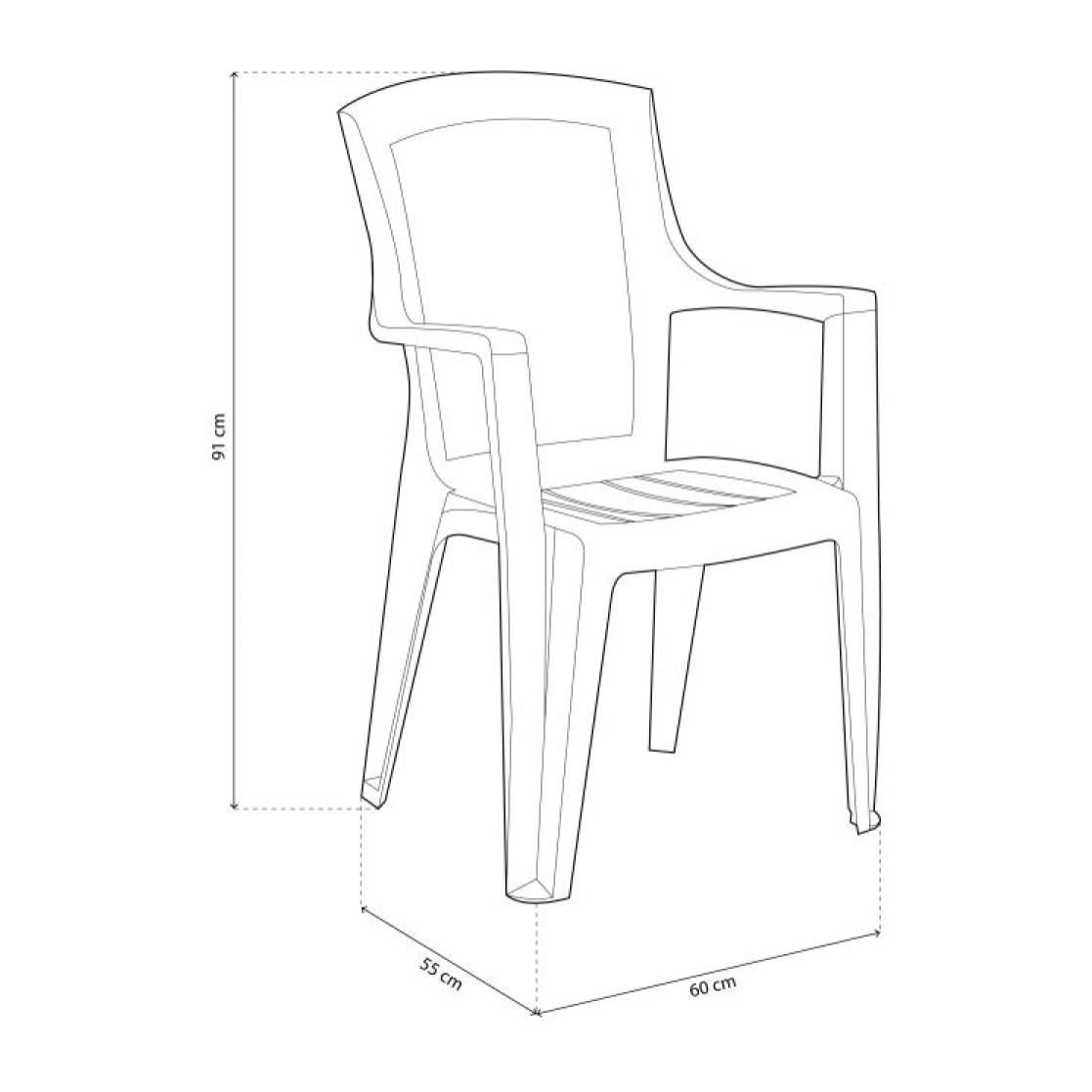 Pack 4 sillas de exterior Pacific Antracita