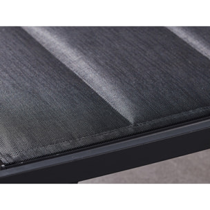 Lot de 2 transats aluminium noir AUCKLAND