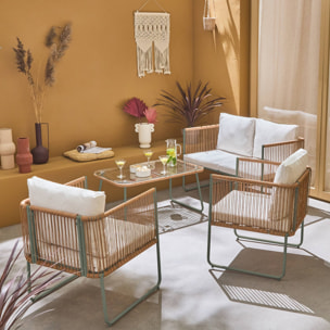 Salon de jardin acier galvanisé et cordage 4 places CESENA