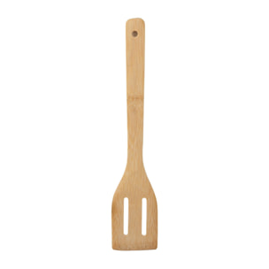Espátula ranurada 30x6 cm bambú, utensilio de cocina natural expert san ignacio
