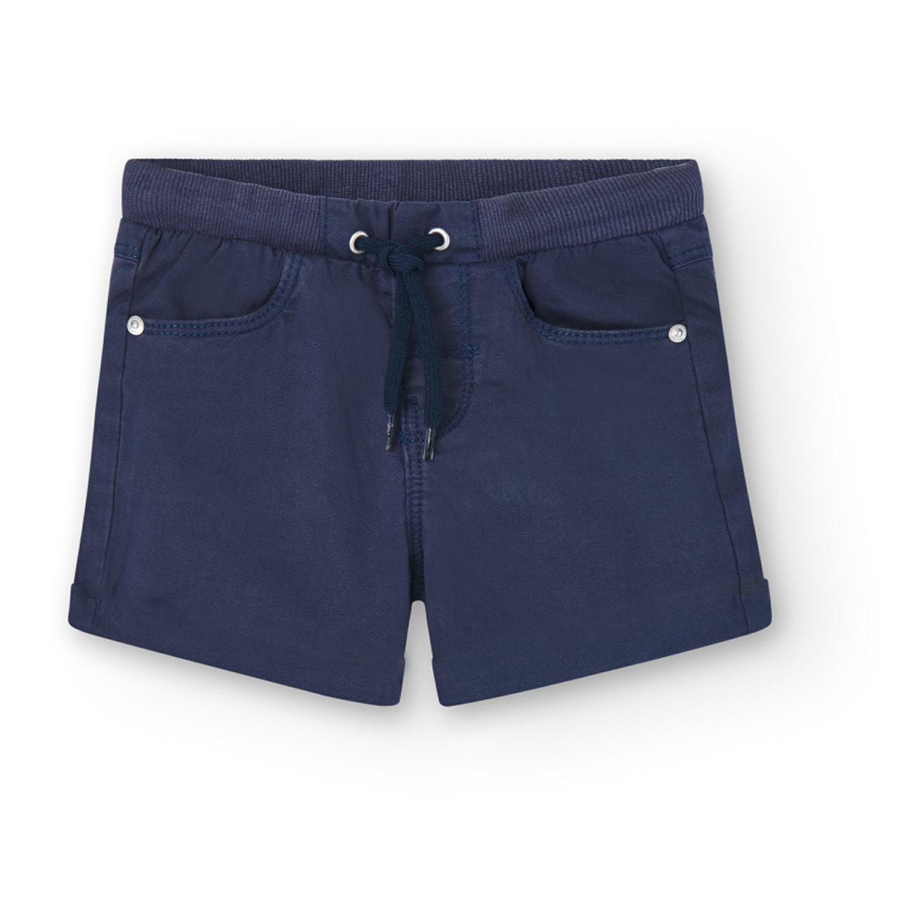 Bermudas para niÃ±o en liso de color azul marino, Camiseta