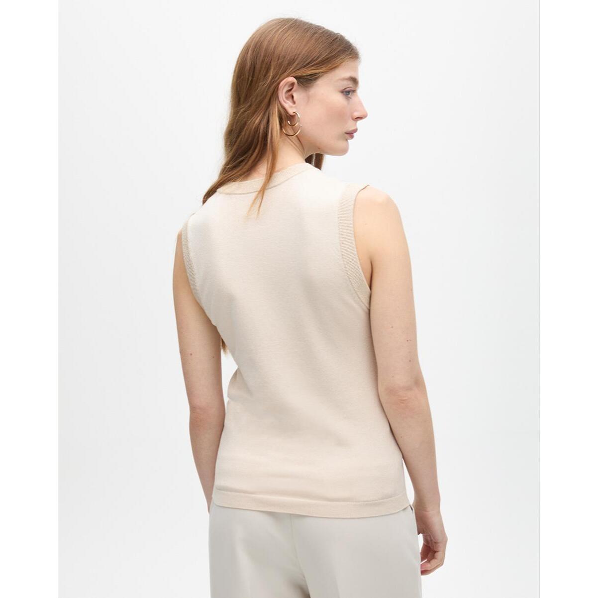 Top basic dettaglio contrasto lurex