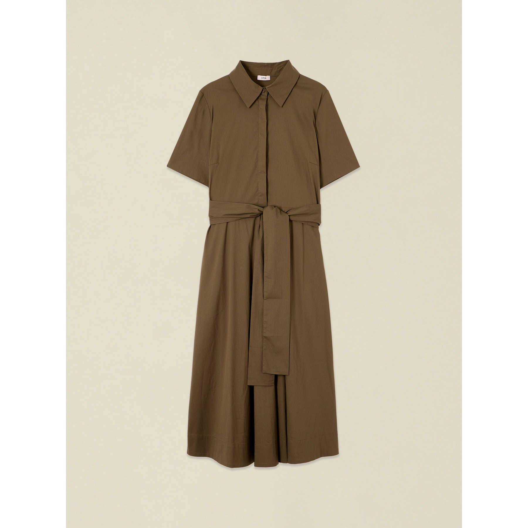 Oltre - Vestito chemisier in popeline - Verde militare