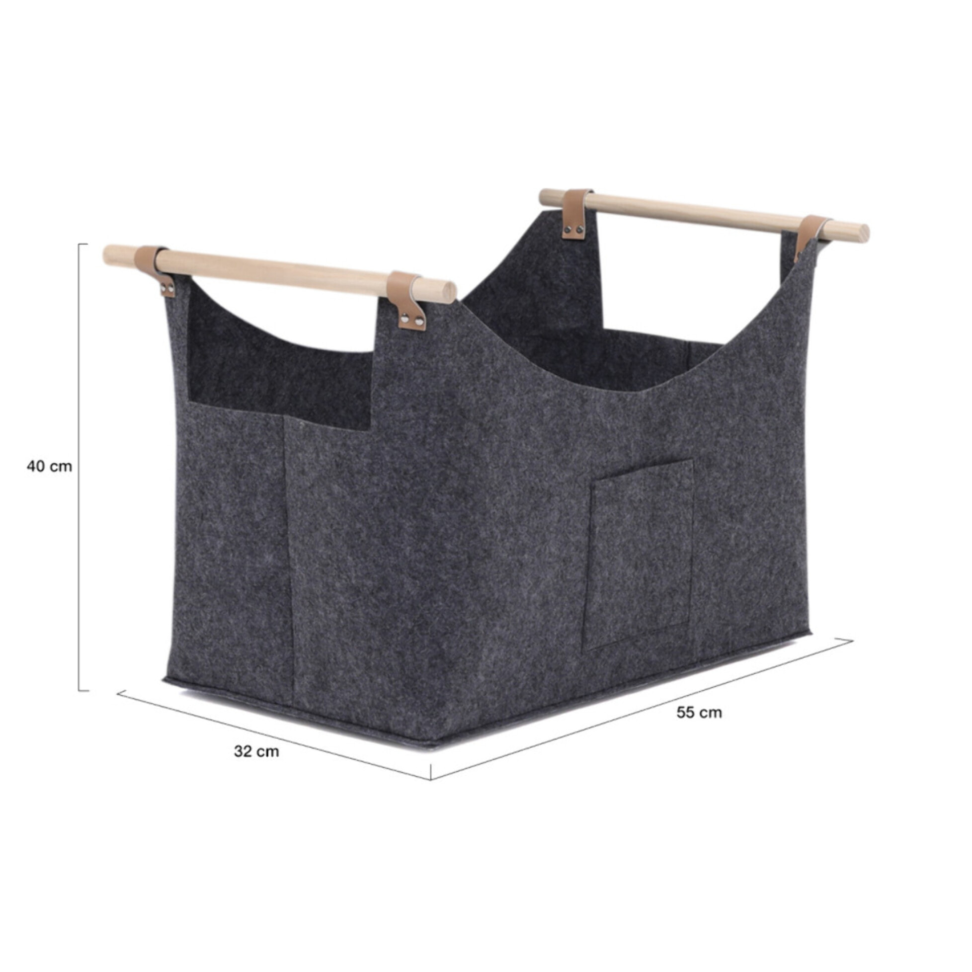 Sac de transport pour bûches en feutrine