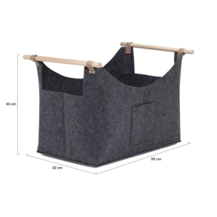 Sac de transport pour bûches en feutrine