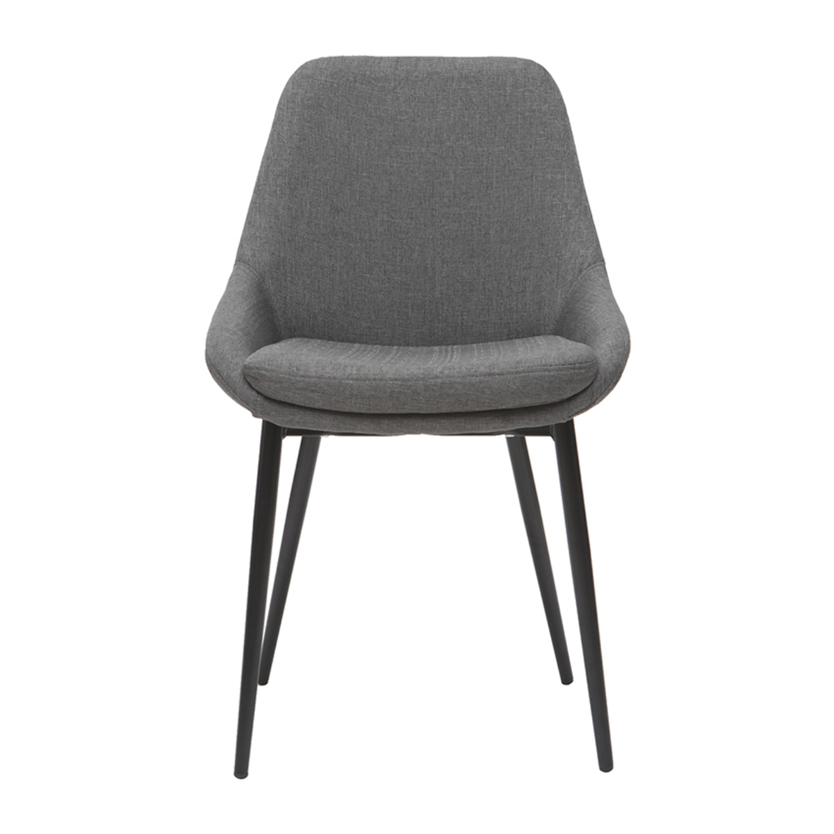 Chaises design en tissu gris et métal noir (lot de 2) HOLO