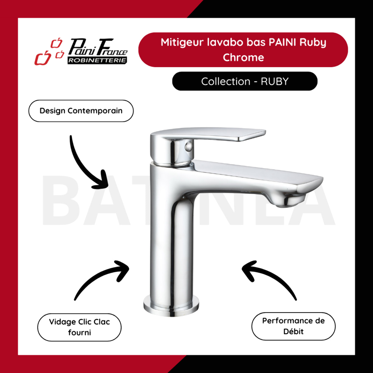 Mitigeur lavabo bas PAINI Ruby Chrome