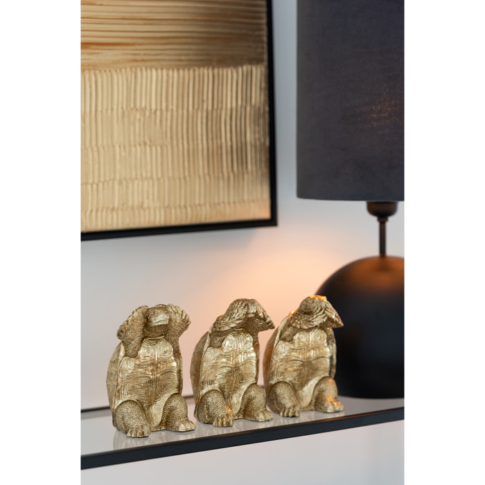 J-Line figurine Tortue Voir/Entendre/Se Taire - polyrésine - or - 3 pièces