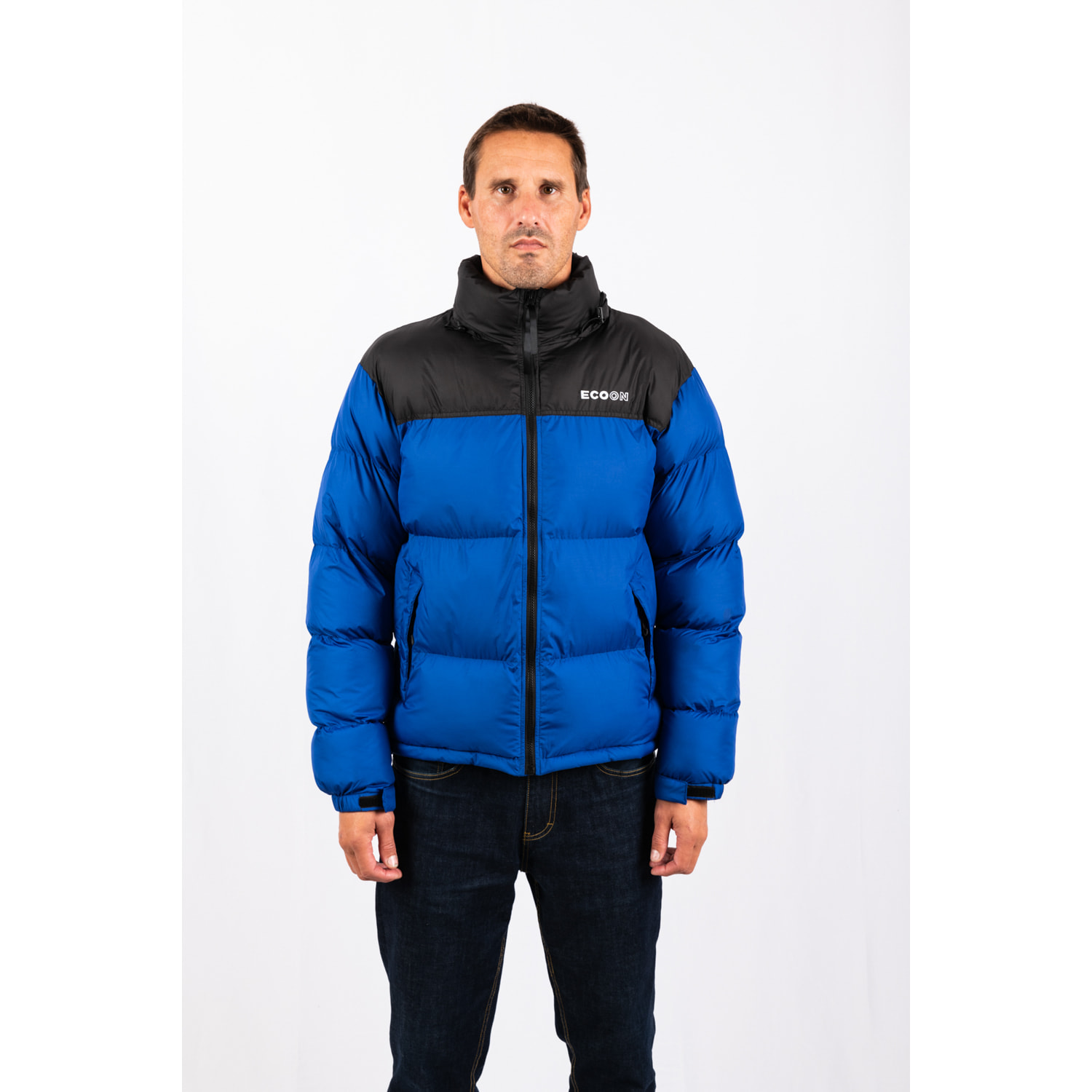 Chaqueta Lisboa short jacket marca ECOON - Azul claro / Negro