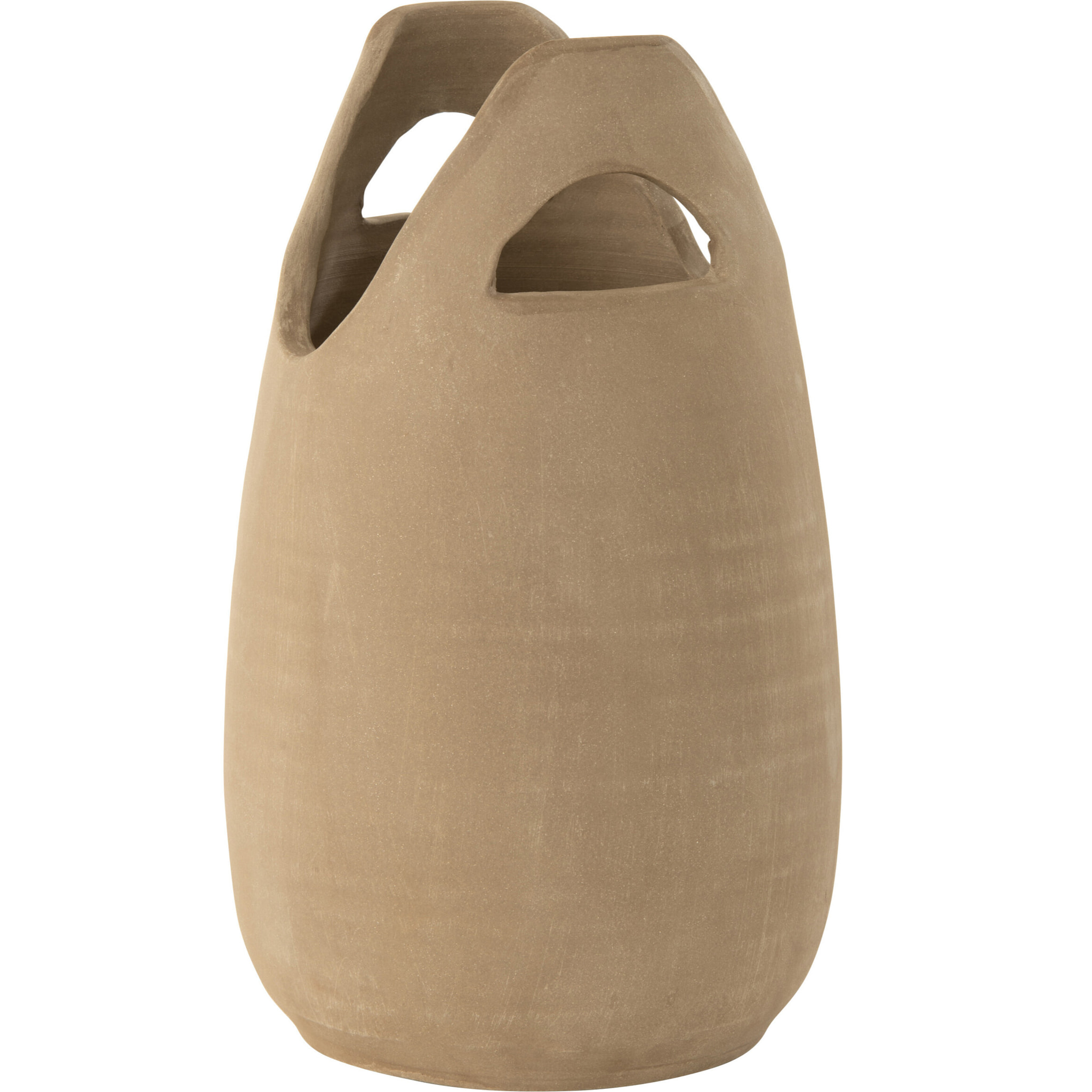 J-Line vase Anse - céramique - beige - large - 40 cm de hauteur