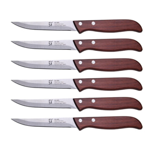 Set de 6 cuchillos multiusos de h.10cm en acero inoxidable pakka san ignacio