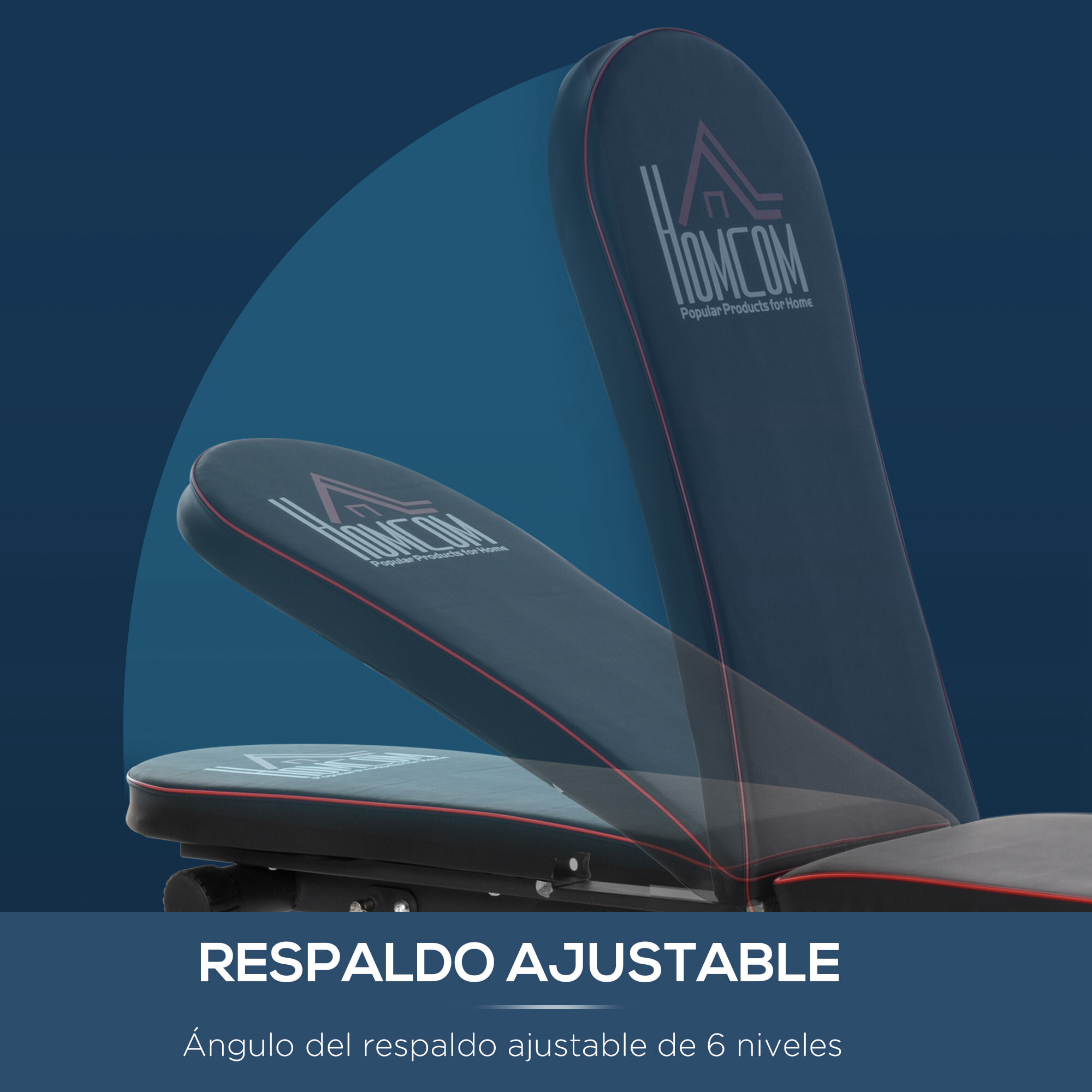 Banco de Musculación Plegable con Altura Ajustable 130x37x45-108 cm Negro