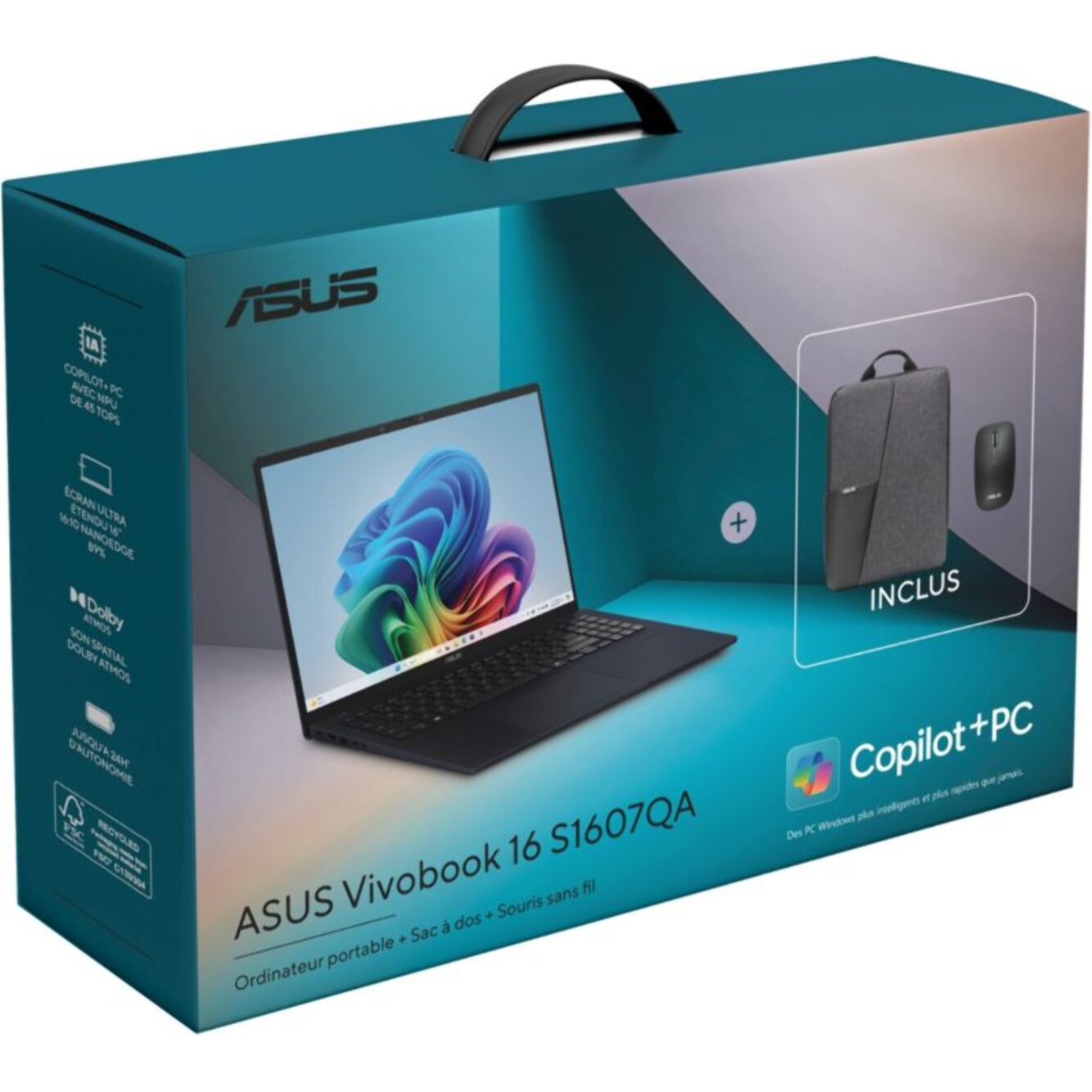 Ordinateur portable ASUS Pack Vivobook S1607QAMB107W Copilot +