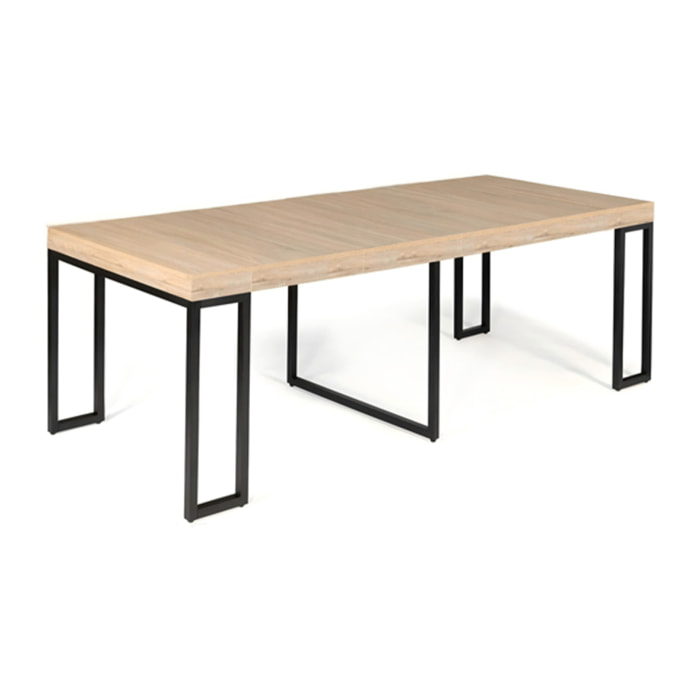 EMILIA Table console extensible 8-10 personnes effet bois 235cm