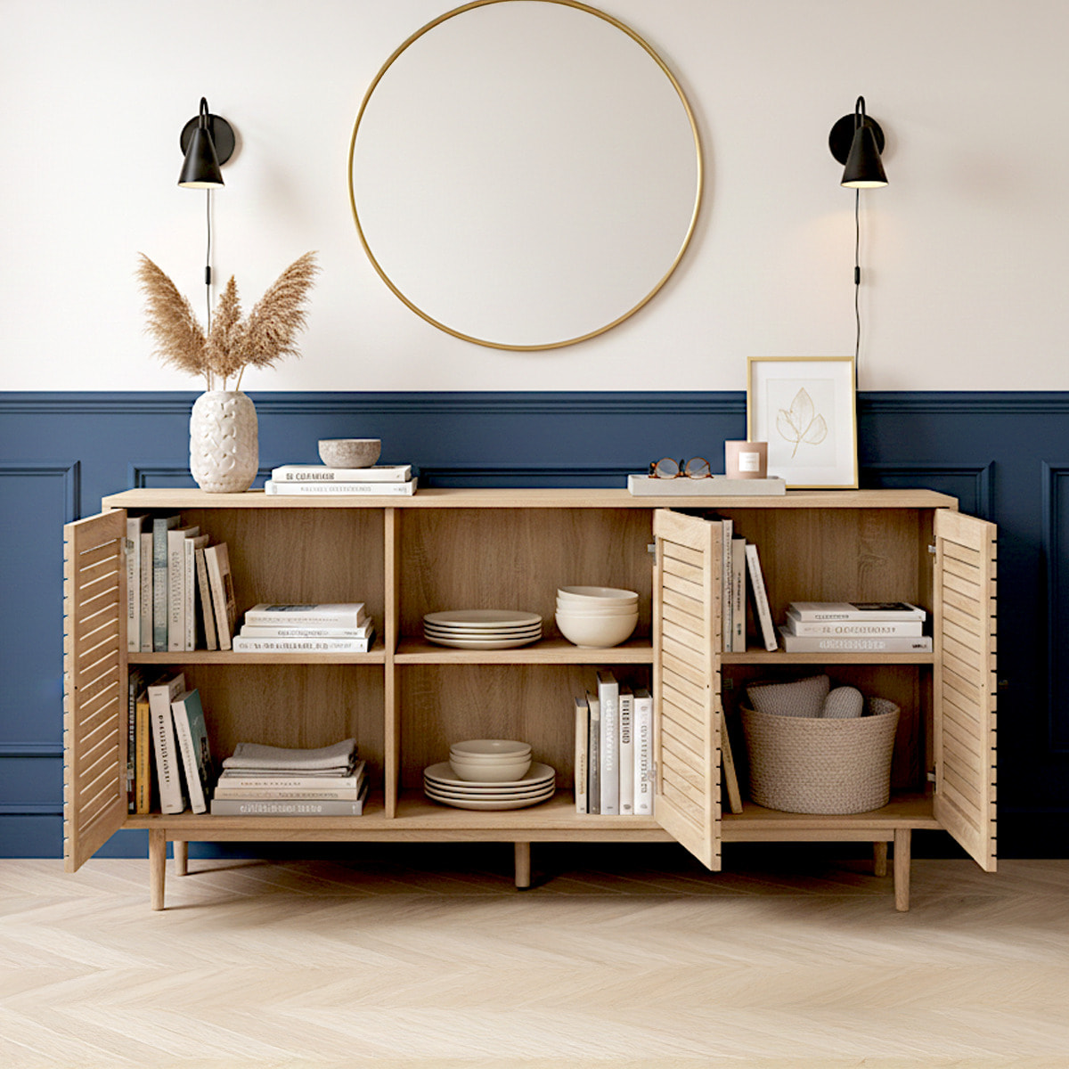 Buffet 3 portes effet chêne - TIVOLI