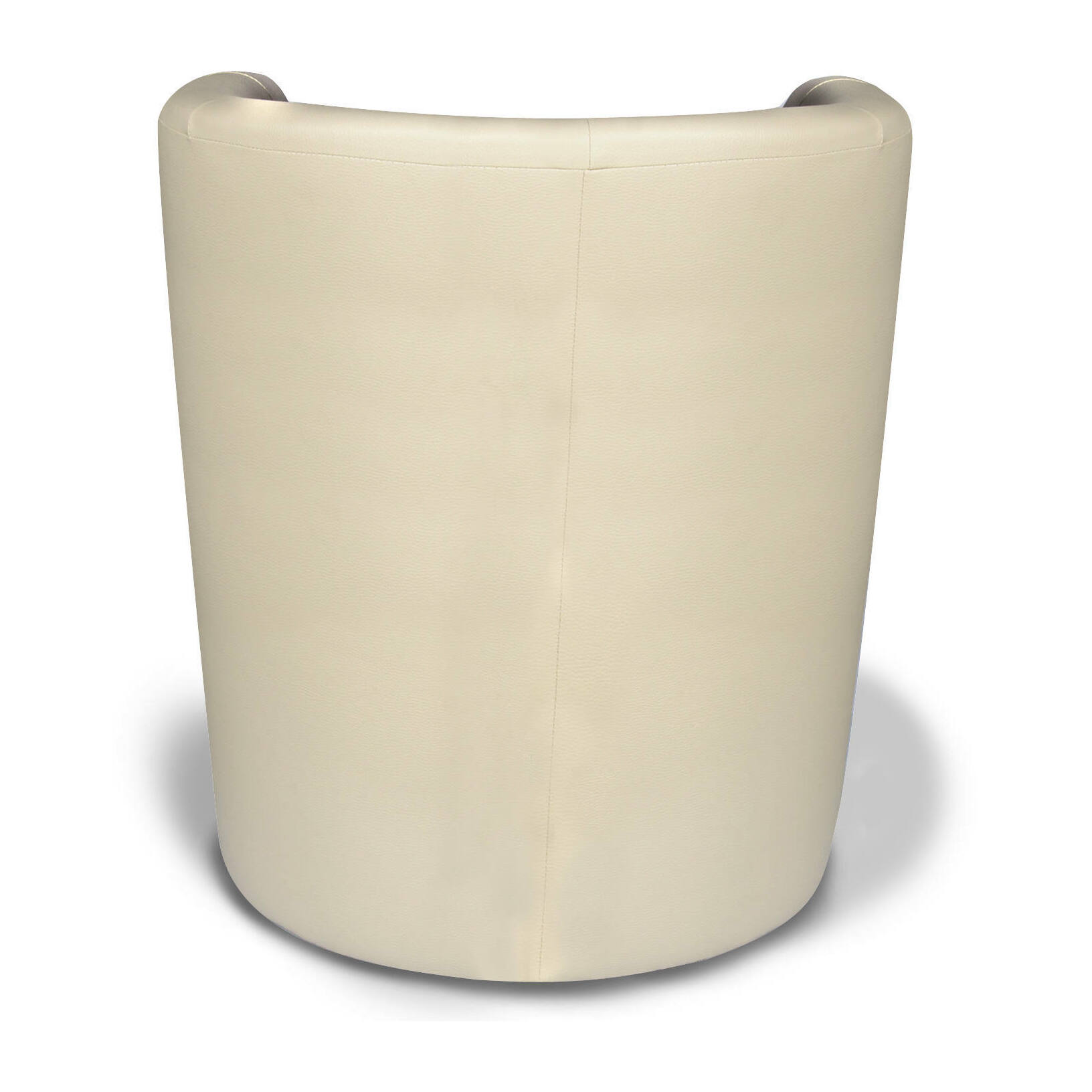 Poltrona Ago, Poltrona da salotto, Seduta imbottita, Sedia con braccioli in ecopelle, 64x63h76 cm, Beige