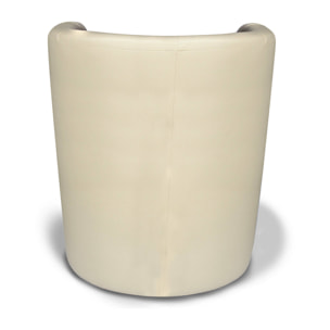 Poltrona Ago, Poltrona da salotto, Seduta imbottita, Sedia con braccioli in ecopelle, 64x63h76 cm, Beige