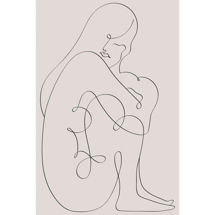Tableau Pudeur line art Tableau alu Dibond