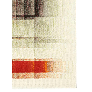 Petit tapis géométrique ivoire, rouge et noir