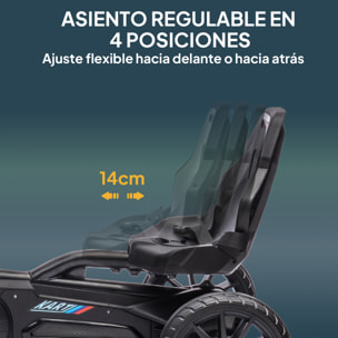 Kart Pedales Go Kart a Pedales para Niños de 3-8 Años con Asiento Ajustable en 4 Posiciones Freno de Mano y Ruedas de EVA Carga 30 kg Negro