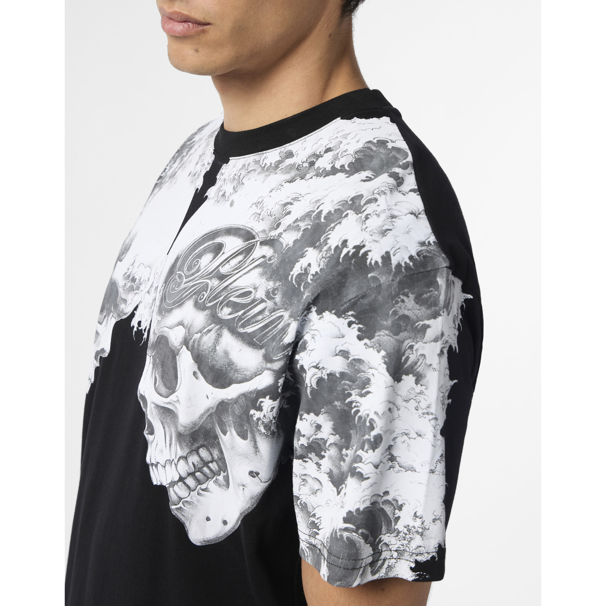 PHILIPP PLEIN Round Neck T-Shirt Ceramic Skulls