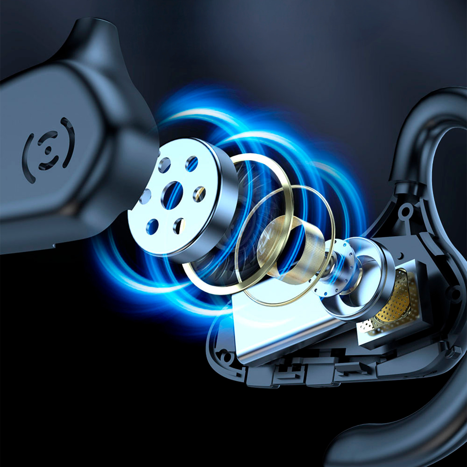 Auricular Bluetooth YX02 de un solo oído con pantalla digital.