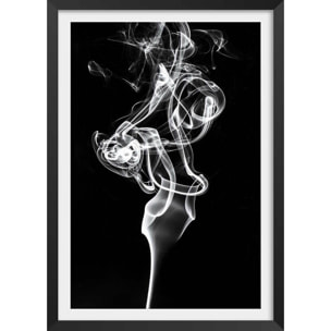 Poster white smoke tulip dream Affiche + cadre en bois - Noir