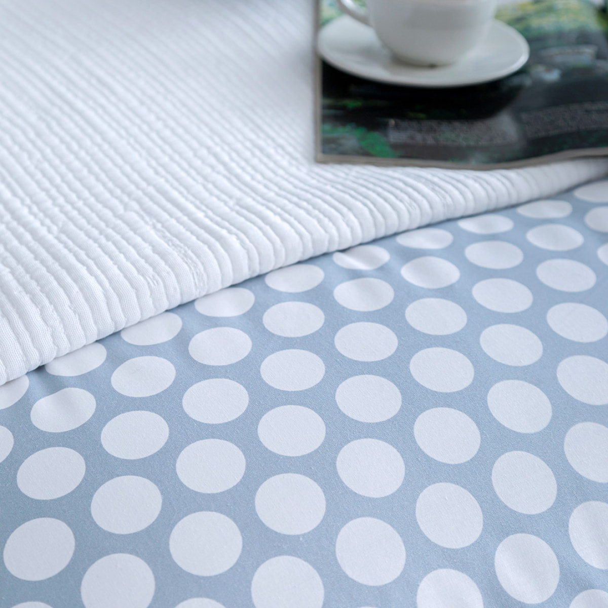 Funda nórdica reversible El Caballo POINTS/CABRIOLA Azul - 100% algodón -