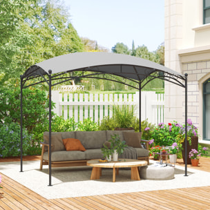 Cenador para Jardín 3x2 m Pérgola de Jardín Gazebo con Cúpula Elegante y Estructura Metálica Impermeable Carpa para Exterior Terraza Patio Gris