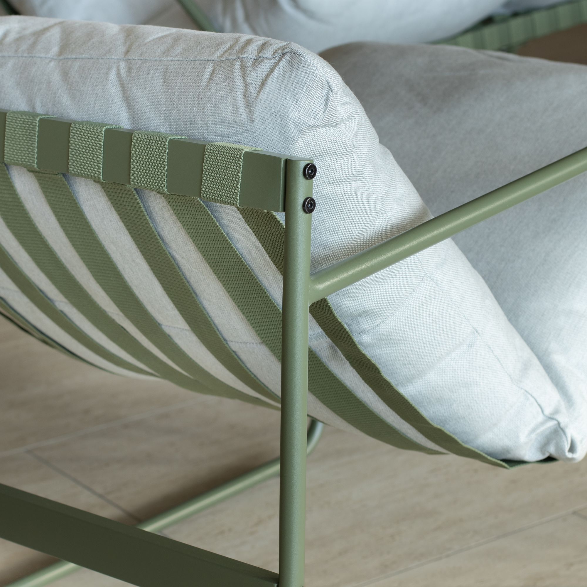 Salon de jardin vert 4 places acier inoxydable FLORENCE