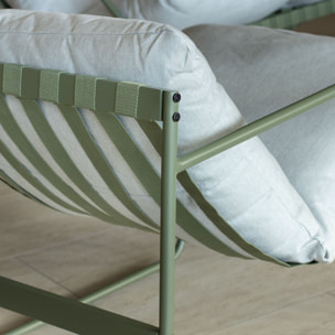 Salon de jardin vert 4 places acier inoxydable FLORENCE