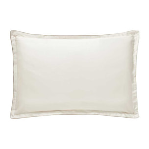 Taie d'oreiller imprimée en satin de coton bio, BLOSSOM, Beige Lune