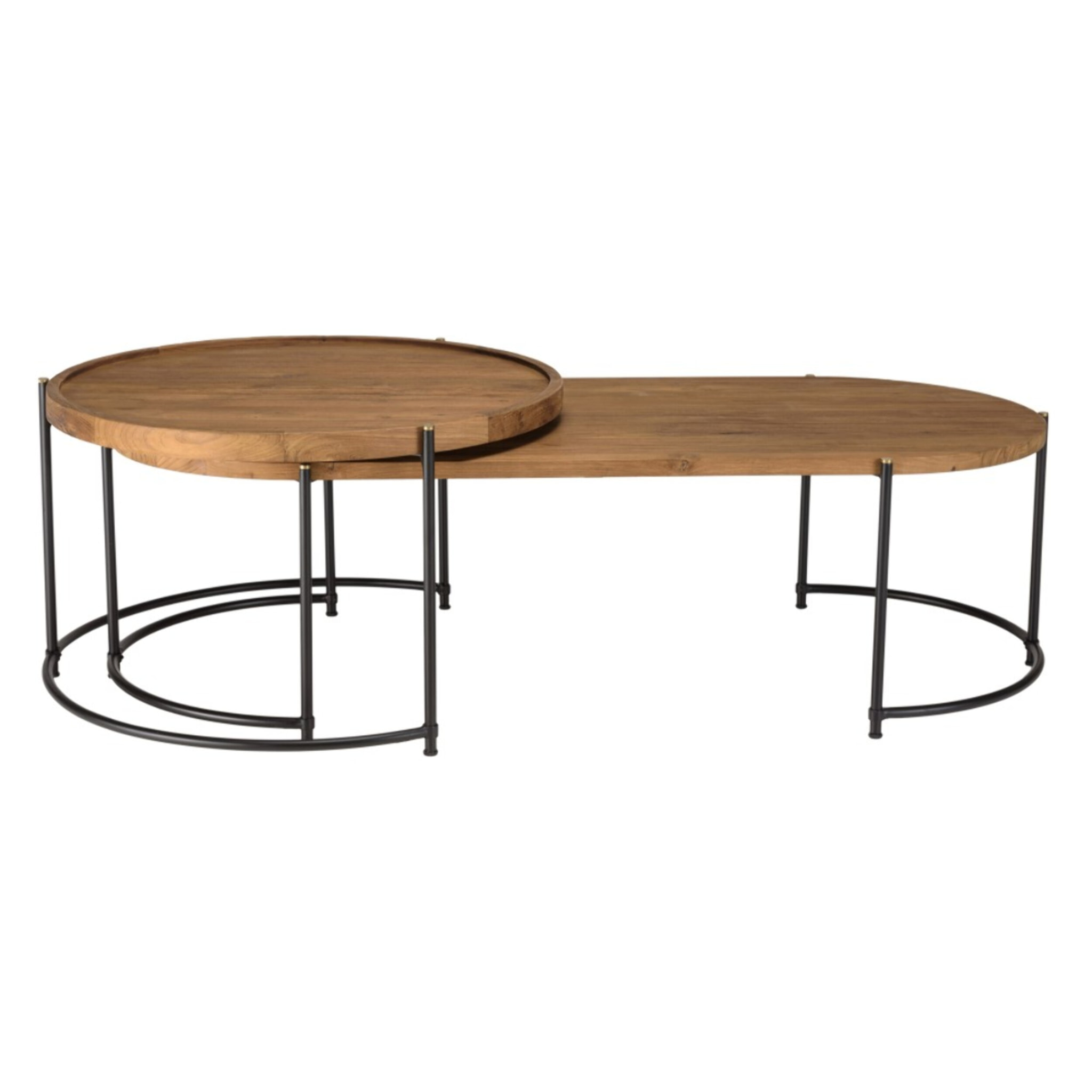 SIXTINE - Set de 2 tables basses ovale et ronde