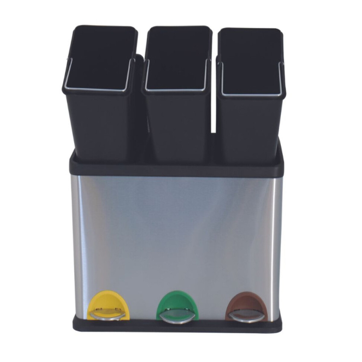 Poubelle à  pédale Tri sélectif Inox 3 bacs 8Lx3 MSV