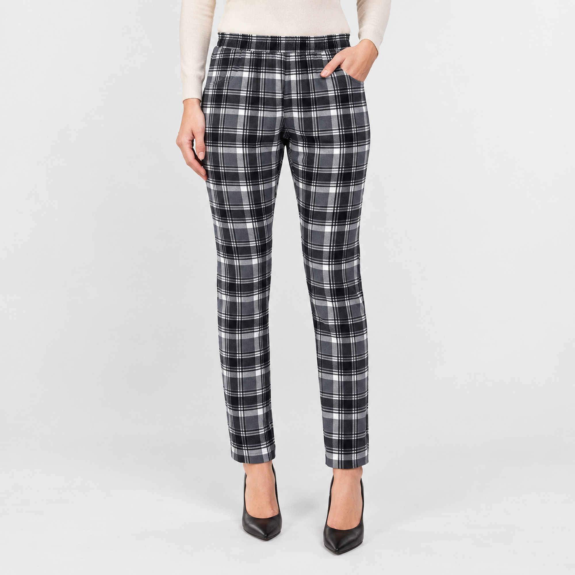 PANTALONE FLUIDO. MOD T771. Vita regolare e gamba regolare