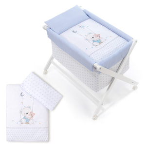Minicuna con Textil Oso Columpio Azul