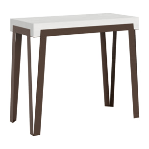 Console extensible 90x40/196 cm Rio Small Frêne Blanc cadre Ruille