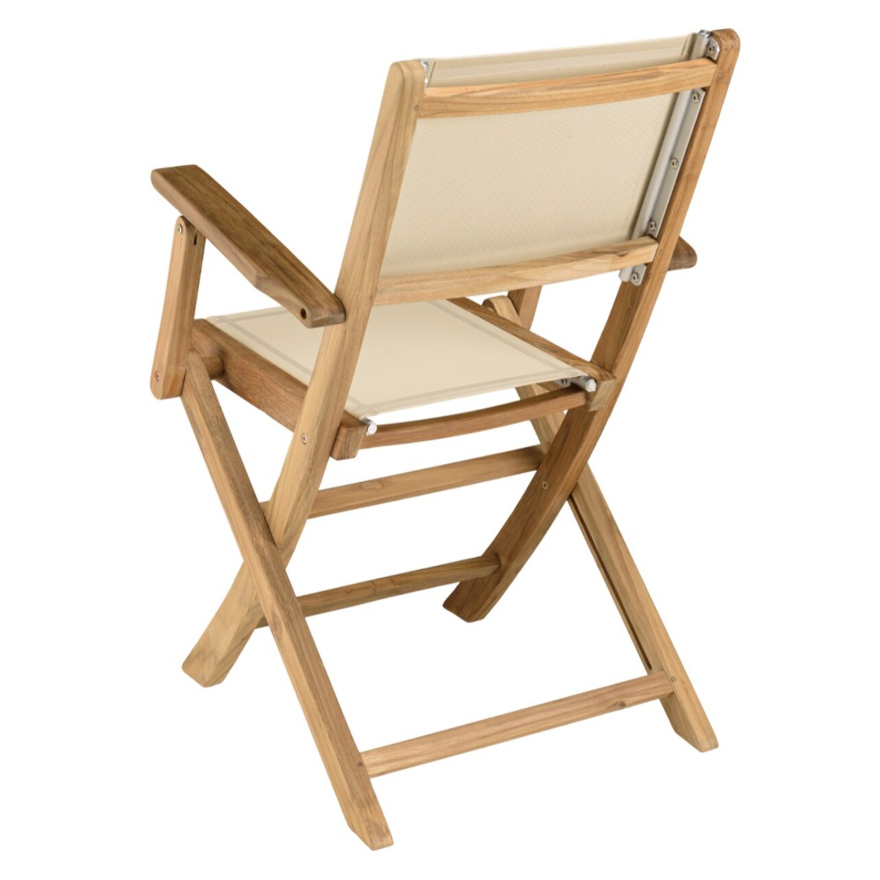 FUN - Lot de 2 fauteuils pliants textilène couleur beige
