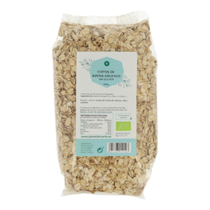 PLANETA HUERTO | Copos de Avena Gruesos Sin Gluten Ecológicos de – Aporte Completo de Nutrientes, Ricos en Proteínas, Fibra y Omega 3, Presentación en Bolsa de 500 g