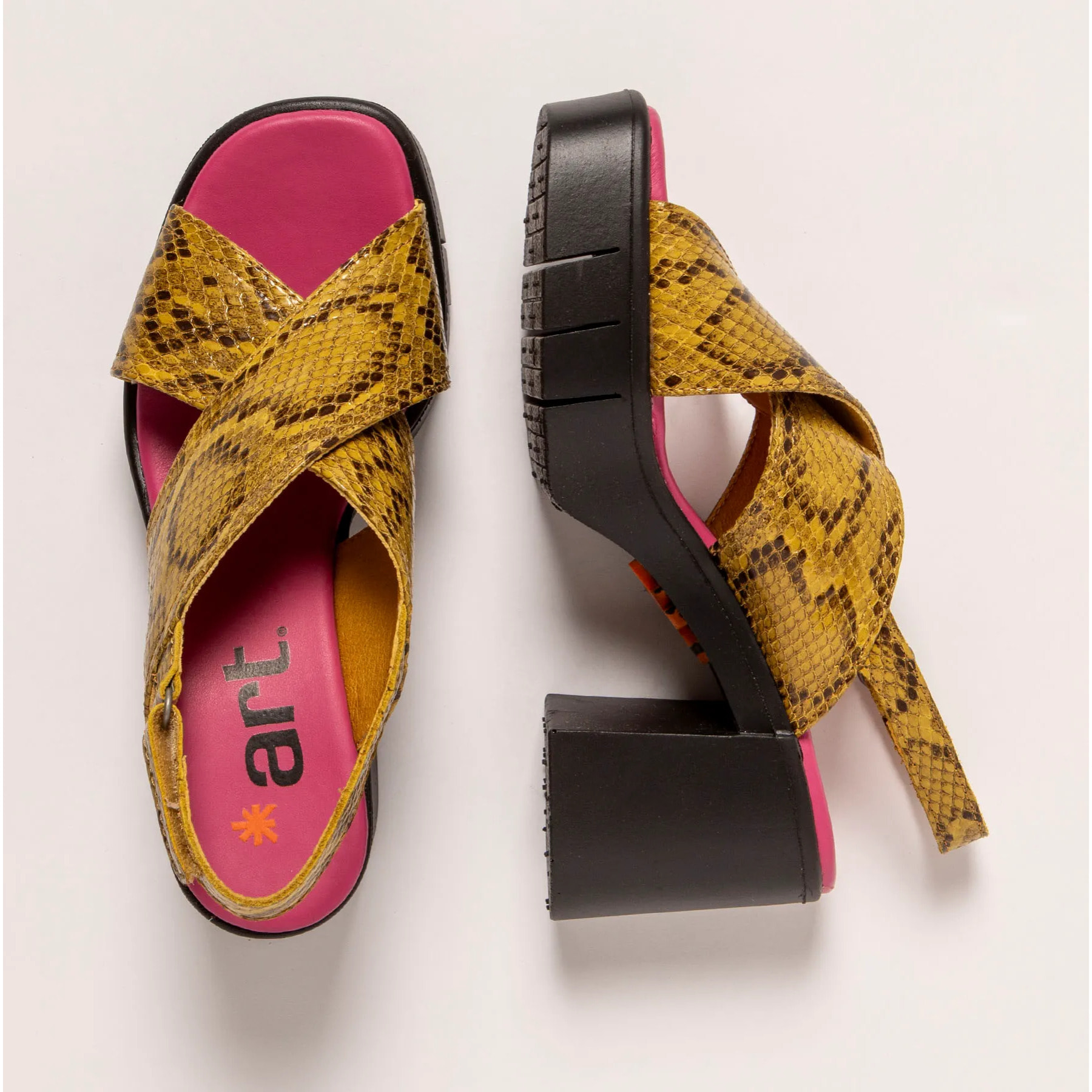 Sandalias con tacón 1990 SNAKE LIMON / EIVISSA color Limon