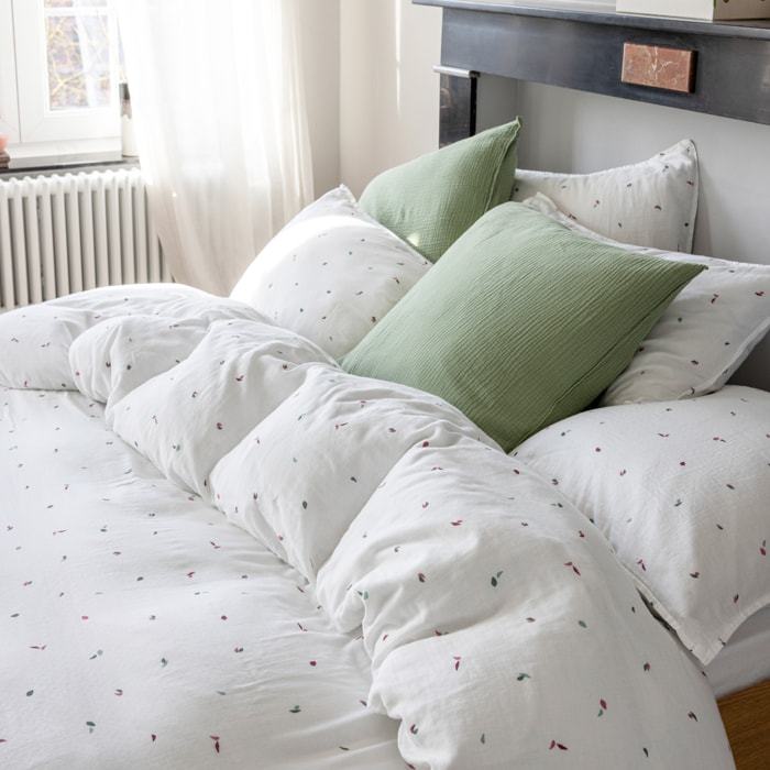 Housse de couette en gaze de coton, MILLE ET UNE FEUILLES
