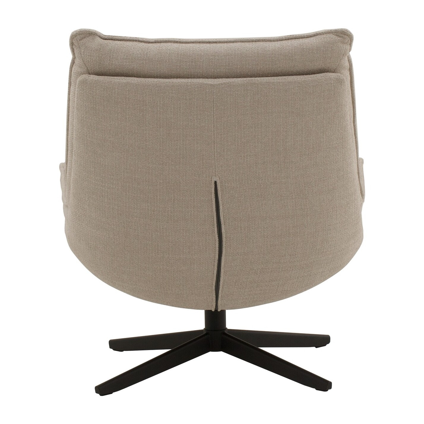 Poltrona girevole BRIKELL in tessuto beige e base in metallo nero