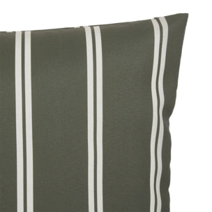 Housse de coussin d'extérieur Tileo 50x30cm rayée vert foncé