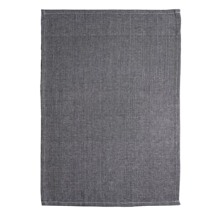 Torchon de cuisine en coton motif chevrons tissés - Noir