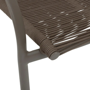 Fauteuil de jardin empilable "Riu" vert wengé & praliné en aluminium traité en epoxy