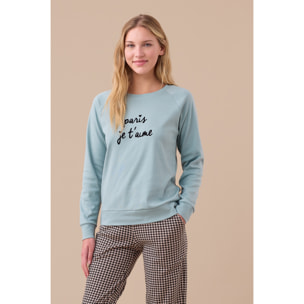 Pigiama donna caldo cotone articolo paris Noidinotte